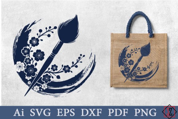 Artistic Brush in Flowers Graphics