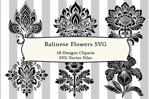 Balinese Flowers 18 SVG Vector Graphics