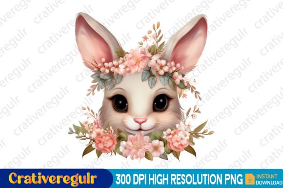 Bunny Ears with Flowers Graphics for Editorial Use