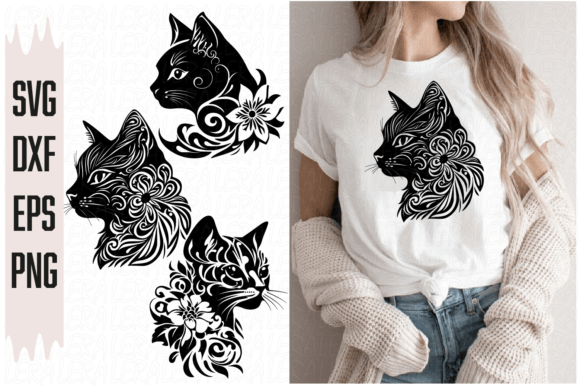 Cat Head Pattern Graphics for Creative Sellers