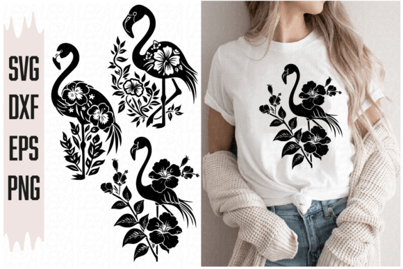 Flamingo Flowers Graphics for Creative Projects