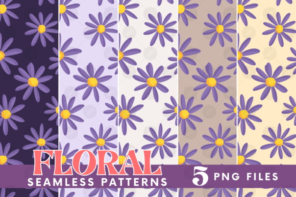 Flowers Seamless Pattern Daisy Bundle Graphics