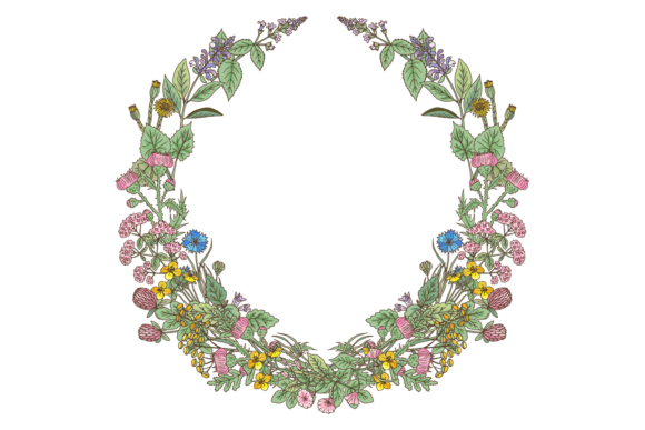 Herb Wreath Drawing Enhances Editorial Design