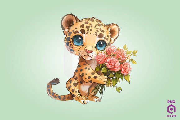 Jaguar Giving Flowers Graphics