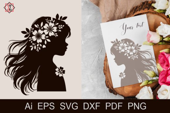 Little Girl with Flowers Graphics