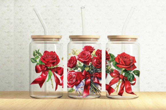 Red Roses Tumbler Wrap Graphics for Handmade Creators