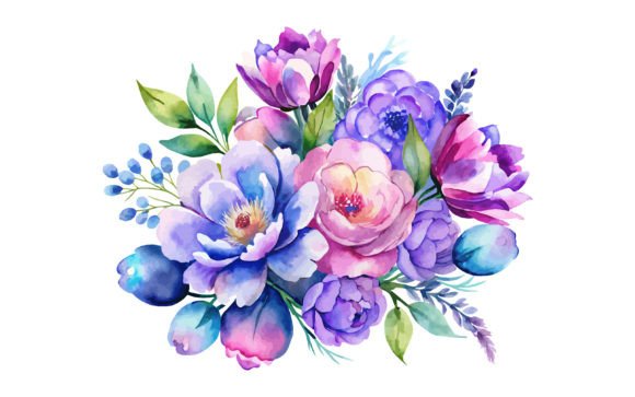 Watercolor Bouquet Graphics for Editorial and Web Design